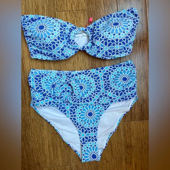 Alexandra Miro high-rise bikini Dorit Blue Print New - Picture 7 of 14